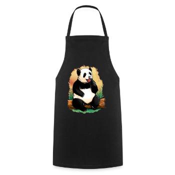 Cute Animals Panda Bear Animal Motif Gift Panda - Cooking Apron - black - Front - AI Model Male 185 dark (185cm)