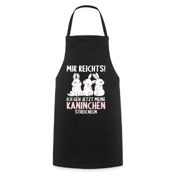 Hase Mir reichts ich geh Kaninchen streicheln - Kochschürze - Schwarz - Vorne - AI Model Male 185 dark (185cm)