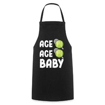 Ace Ace Baby Tennis Spruch - Kochschürze - Schwarz - Vorne - AI Model Male 185 dark (185cm)