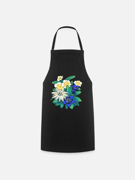 Autriche Fleurs Fleurs Montagnes Montagnes Nature Flore - Tablier de cuisine - noir