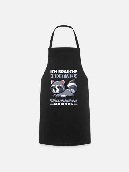 Waschbären Zoo Waschbär - Kochschürze - Schwarz