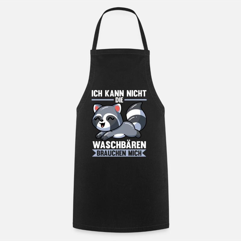Waschbären Waschbär - Kochschürze - Schwarz