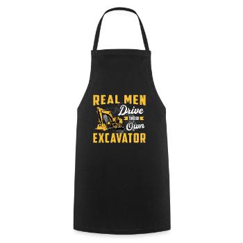 Baggerfahrer Bagger Bauarbeiter Baggern Geschenk - Kochschürze - Schwarz - Vorne - AI Model Male 185 dark (185cm)