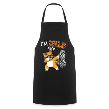 I'm Wild and 4 jungle animal toddler shirt - Cooking Apron - black - Front - AI Model Male 185 dark (185cm)