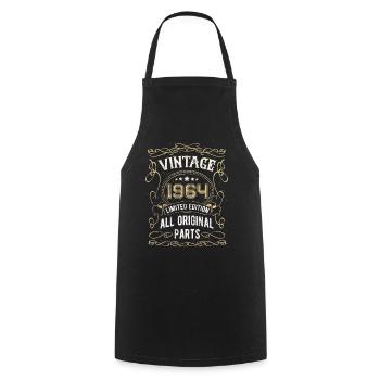 Born in 1964 Birthday gift 58 years - Cooking Apron - black - Front - AI Model Male 185 dark (185cm)