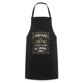 Jahrgang 1972 Geburtstag Geschenk 50 Jahre - Kochschürze - Schwarz - Vorne - AI Model Male 185 dark (185cm)
