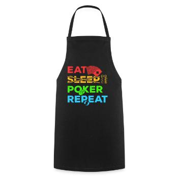 Poker Eat Sleep Poker Repeat Casino Glücksspiel - Kochschürze - Schwarz - Vorne - AI Model Male 185 dark (185cm)