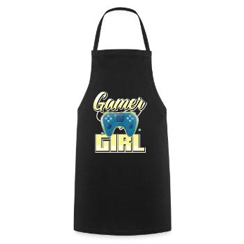 Gamer Girl Cute Anime Style Video Gamer Girl - Kochschürze - Schwarz - Vorne - AI Model Male 185 dark (185cm)
