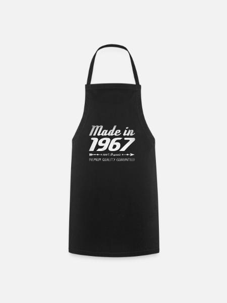 Made In 1967 Birthday Gift 55 Years Retro - Cooking Apron - black
