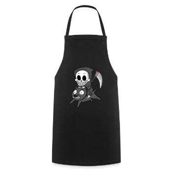 Grim Reaper and Black Panther - Cooking Apron - black - Front - AI Model Male 185 dark (185cm)