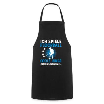 Floorball Floorballspieler Unihockey Hockey Sport - Kochschürze - Schwarz - Vorne - AI Model Male 185 dark (185cm)