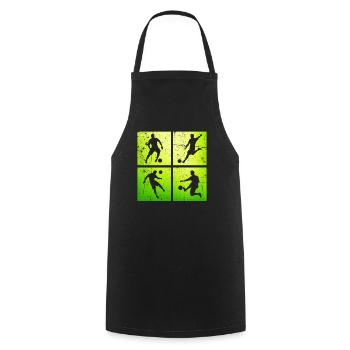 Football Footballer - Cooking Apron - black - Front - AI Model Male 185 dark (185cm)
