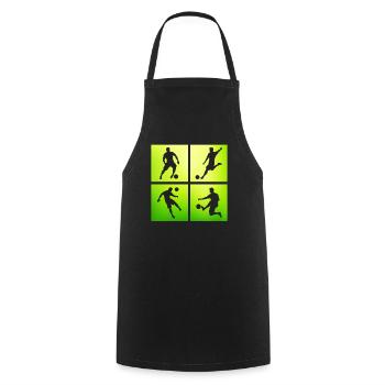Football Footballer - Cooking Apron - black - Front - AI Model Male 185 dark (185cm)