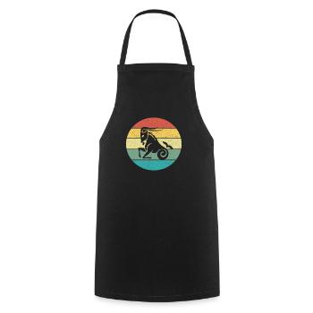 Aquarius Capricorne Signe Rétro Vintage - Tablier de cuisine - noir - Devant - AI Model Male 185 dark (185cm)