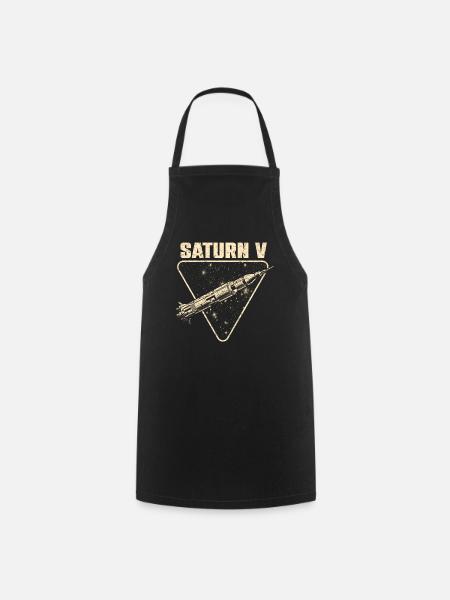 Saturn V Rakete - Kochschürze - Schwarz