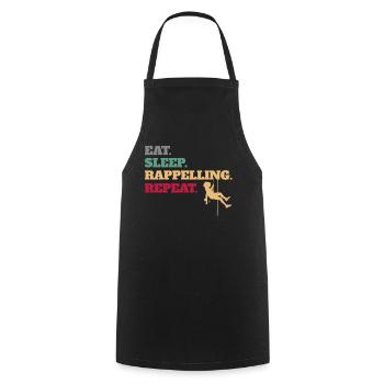 Eat Sleep Rappelling Repeat - Cooking Apron - black - Front - AI Model Male 185 dark (185cm)