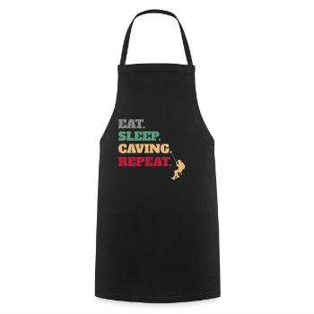 Manger le sommeil Spéléologie Répéter - Tablier de cuisine - noir - Devant - AI Model Male 185 dark (185cm)