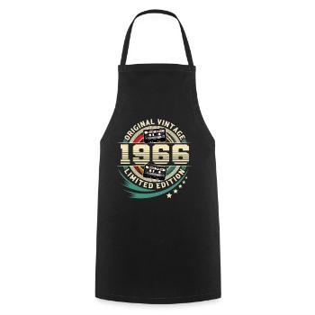 1966 Année de naissance Millésime Année de construction Anniversaire - Tablier de cuisine - noir - Devant - AI Model Male 185 dark (185cm)