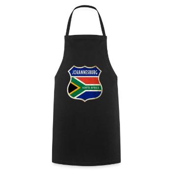 Johannesburg Afrique du Sud Armoiries Drapeaux Design - Tablier de cuisine - noir - Devant - AI Model Male 185 dark (185cm)