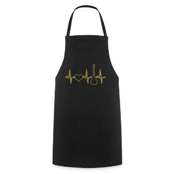 Guitare électrique Heartbeat - Tablier de cuisine - noir - Devant - AI Model Male 185 dark (185cm)