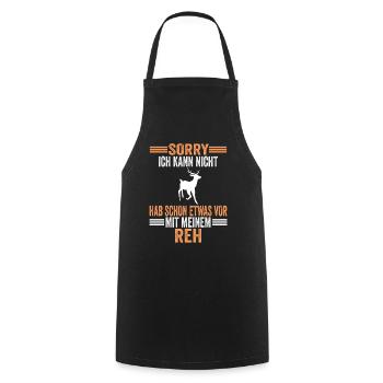 Rehliebhaber Rehe Reh - Kochschürze - Schwarz - Vorne - AI Model Male 185 dark (185cm)