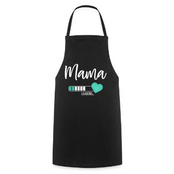 Mama Loading Herz Baby Junge Werdende Mama - Kochschürze - Schwarz - Vorne - AI Model Male 185 dark (185cm)