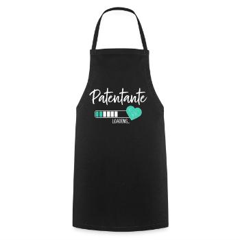 Patentante Loading Herz Patin Patenkind Junge - Kochschürze - Schwarz - Vorne - AI Model Male 185 dark (185cm)