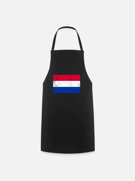 Holland Nederland Vlag Vintage - Keukenschort - zwart