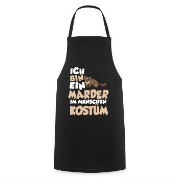 Marder Menschen Kostüm - Kochschürze - Schwarz - Vorne - AI Model Male 185 dark (185cm)