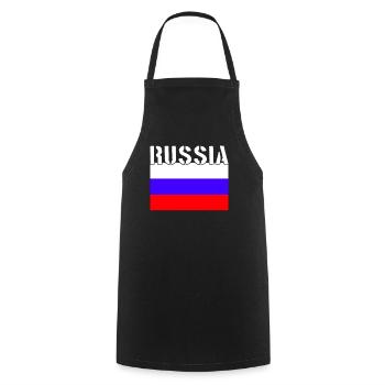Drapeau de la Russie - Tablier de cuisine - noir - Devant - AI Model Male 185 dark (185cm)