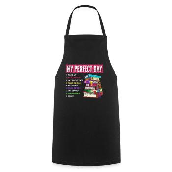 Buch Bücher Tag Geschenk Leseratte - Kochschürze - Schwarz - Vorne - AI Model Male 185 dark (185cm)