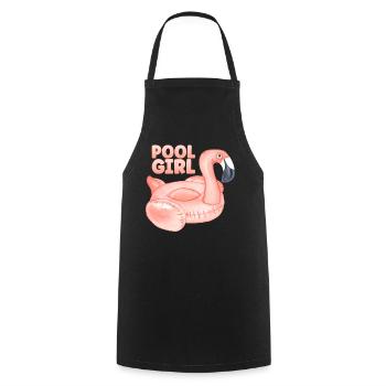 Pool Girl Flamingo Schwimmring Sommer Party - Kochschürze - Schwarz - Vorne - AI Model Male 185 dark (185cm)