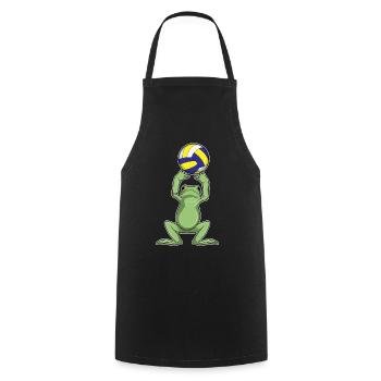 Frog Volleyball Player Volleyball - Cooking Apron - black - Front - AI Model Male 185 dark (185cm)