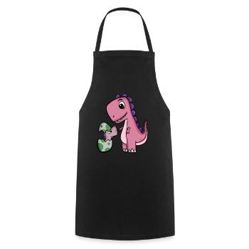 Dinosaurs with Baby Dinosaurs - Cooking Apron - black - Front - AI Model Male 185 dark (185cm)