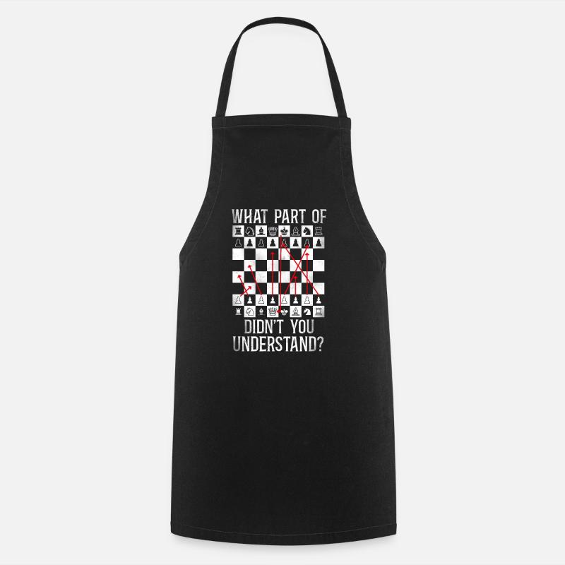 Joueur d’échecs Pièce d’échecs Vintage - Tablier de cuisine - noir