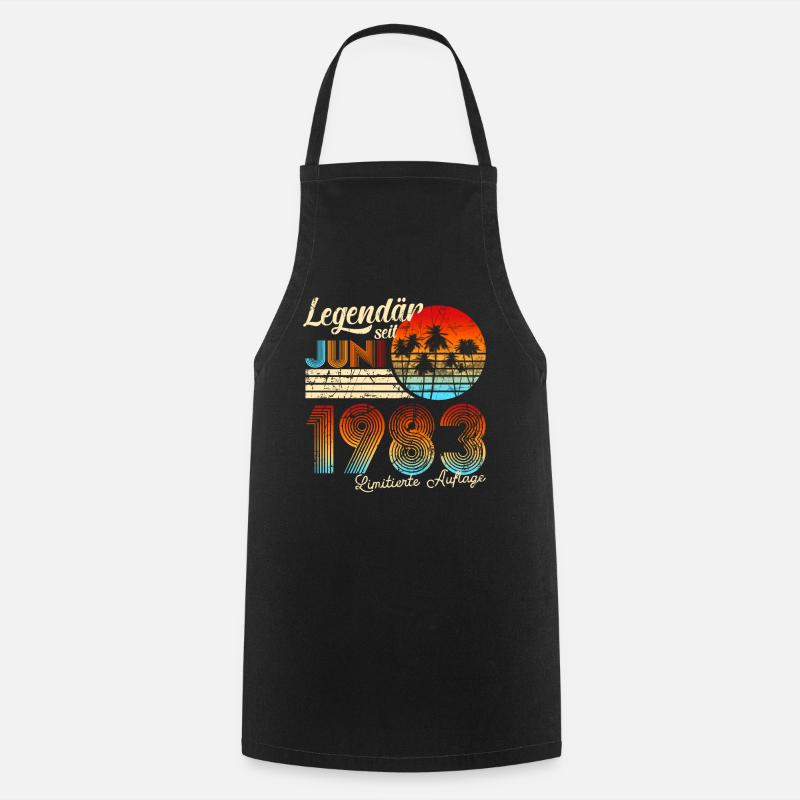 40th birthday Man 40 Legendary since June 1983 - Cooking Apron - black