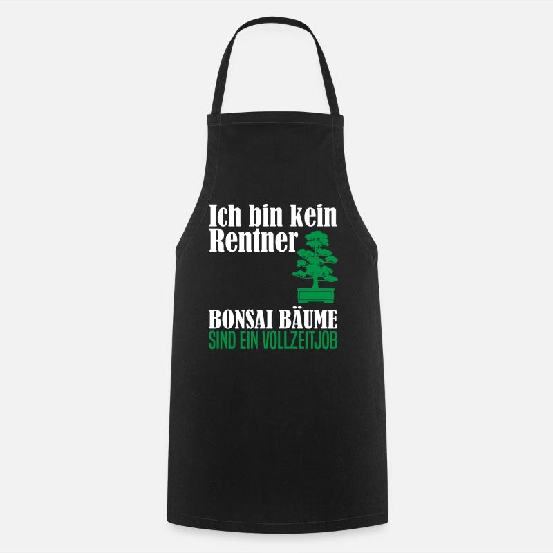Rentner Ruhestand Bonsai Baum Spruch Geschenk - Kochschürze - Schwarz