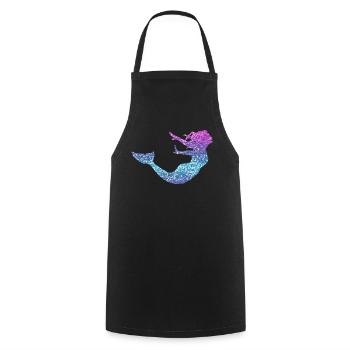 Meerjungfrau Damen Mädchen Geschenk Nixe Glitzer - Kochschürze - Schwarz - Vorne - AI Model Male 185 dark (185cm)