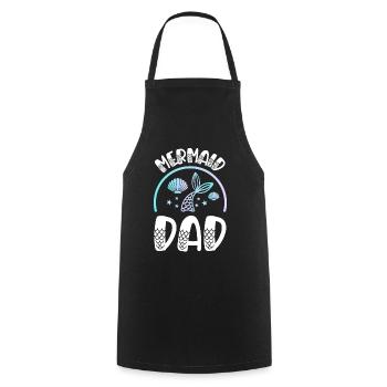 Mermaid Dad for a Mermaid Bride - Cooking Apron - black - Front - AI Model Male 185 dark (185cm)