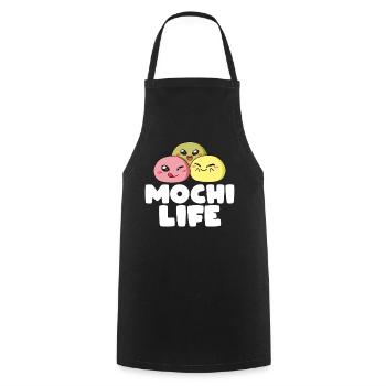 Mochi Indonesian Rice Cake Balls - Cooking Apron - black - Front - AI Model Male 185 dark (185cm)