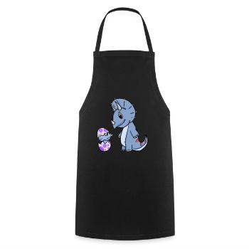 Dinosaurs with Baby Dinosaurs - Cooking Apron - black - Front - AI Model Male 185 dark (185cm)