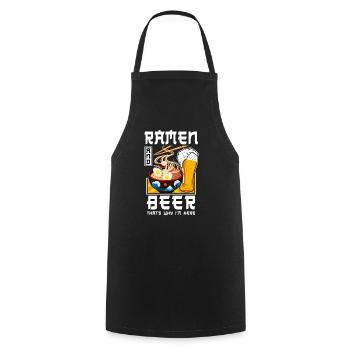 Ramen Noodle Bowl Love Japanese - Cooking Apron - black - Front - AI Model Male 185 dark (185cm)