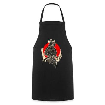samouraï - Tablier de cuisine - noir - Devant - AI Model Male 185 dark (185cm)