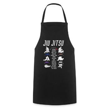 La ceinture de Jiu Jitsu lance le Jiu Jitsu - Tablier de cuisine - noir - Devant - AI Model Male 185 dark (185cm)