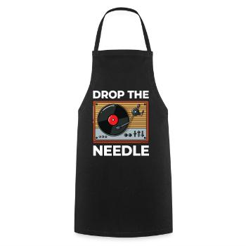 Turntable Record Player Records - Cooking Apron - black - Front - AI Model Male 185 dark (185cm)