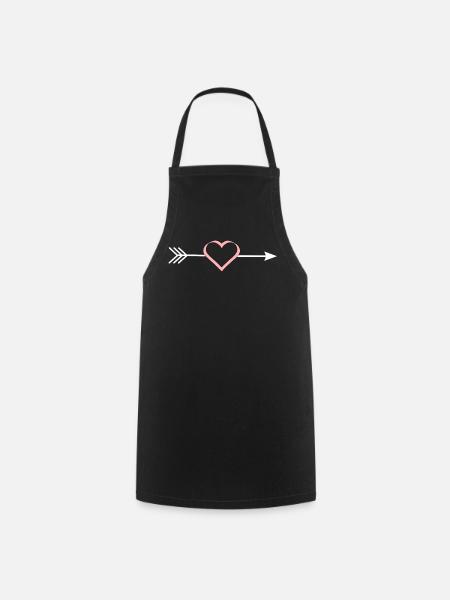 Rosa herz mit Pfeil Geschenk Valentinstag - Kochschürze - Schwarz