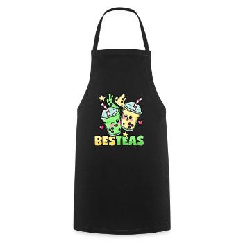 Bubble Tea Friendship Besties BesTeas - Cooking Apron - black - Front - AI Model Male 185 dark (185cm)