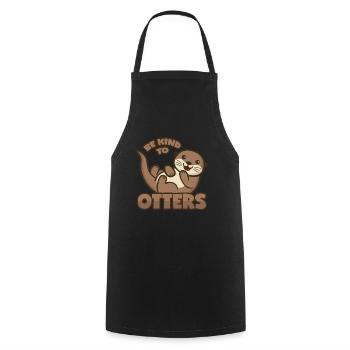Otter Wortspiel - Kochschürze - Schwarz - Vorne - AI Model Male 185 dark (185cm)