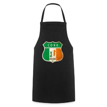 Cork Irlande Armoiries Drapeaux Design - Tablier de cuisine - noir - Devant - AI Model Male 185 dark (185cm)