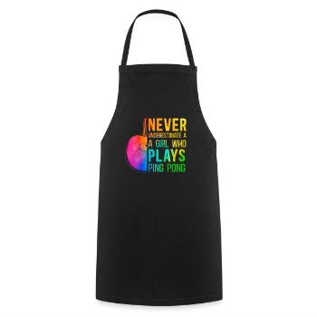 Ping Pong Table Tennis Fille - Tablier de cuisine - noir - Devant - AI Model Male 185 dark (185cm)
